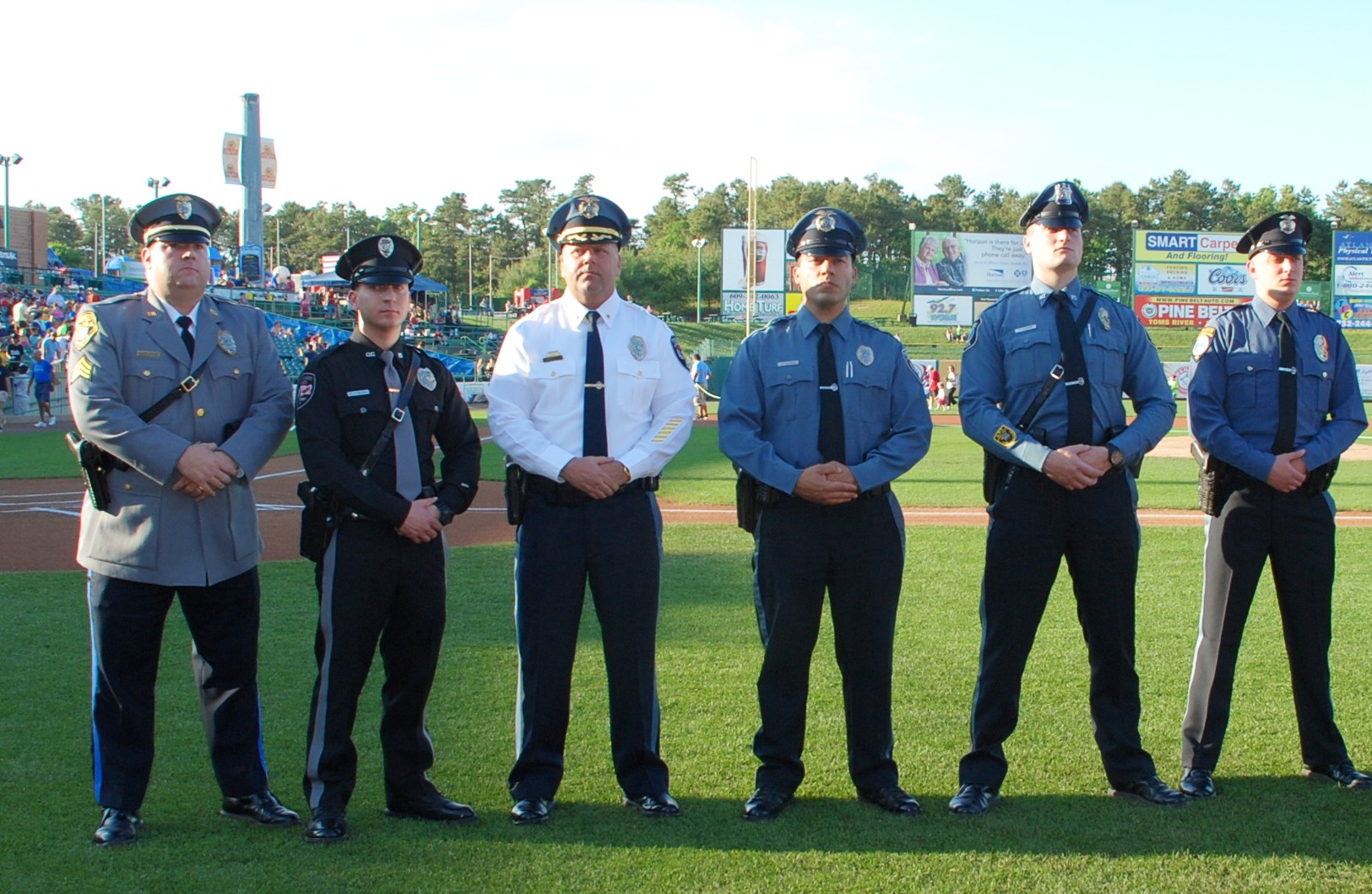 Chief Paprota & Officer Tsarnas at Blue Claws Stadium Awards Ceremony - June 2013